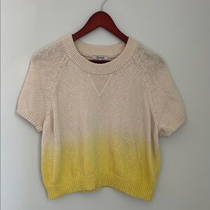 Madewell Cream and Soft Yellow Ombre Knit Style #AM300 Cropped Top Size S